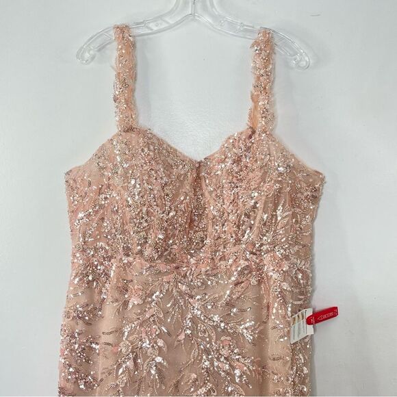 Mac Duggal 20559 Corset Bodice Floral Lace Embellished Gown, Pink, Plus Size 14 - Picture 4 of 15